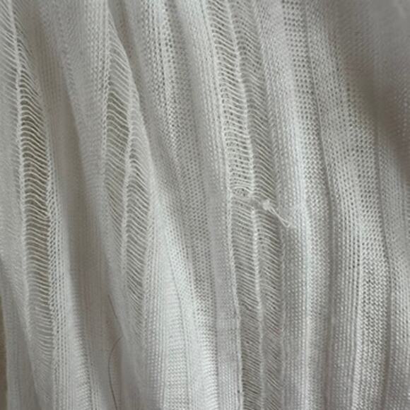 Free People Star Gazer White Gauze Top Beaded Sequin Boho Kimono Sleeve XS Small - Picture 7 of 11